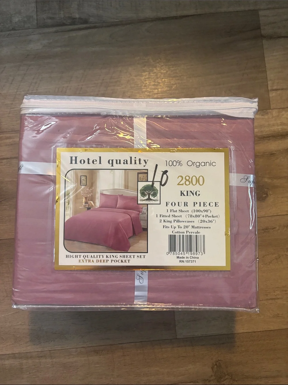 King Sheet Set 2800 Series - Rose Pink (4-Piece)